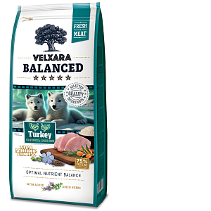 Velxara Balanced Dry FM Dog Puppy & Junior Monoprotein Turkey & Rice 750 g