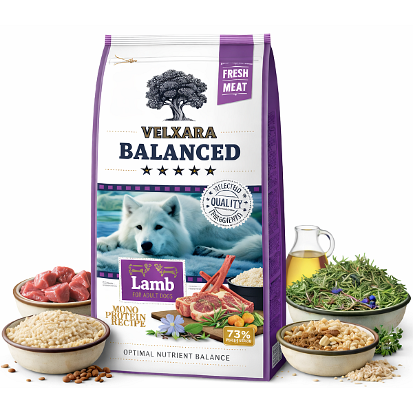VELXARA Balanced Dry FM Dog Adult Monoprotein Lamb & Rice 12 kg