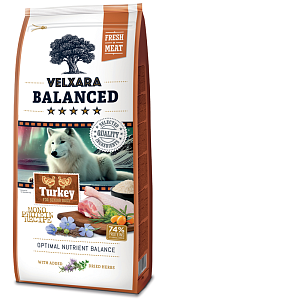 Velxara Balanced Dry FM Dog Senior Monoprotein Turkey & Rice 12 kg